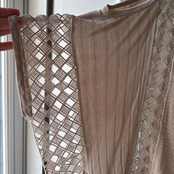 Chico's Light Tan Mesh Knit Top - Picture 2 of 5